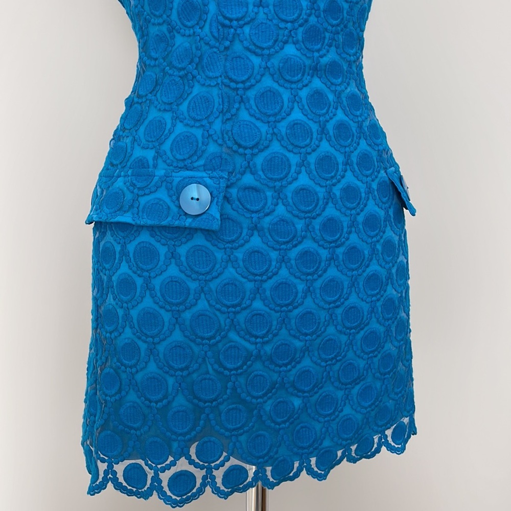 BeBe perfect weekend boatneck eyelet dress, blue size XS - Picture 4 of 9